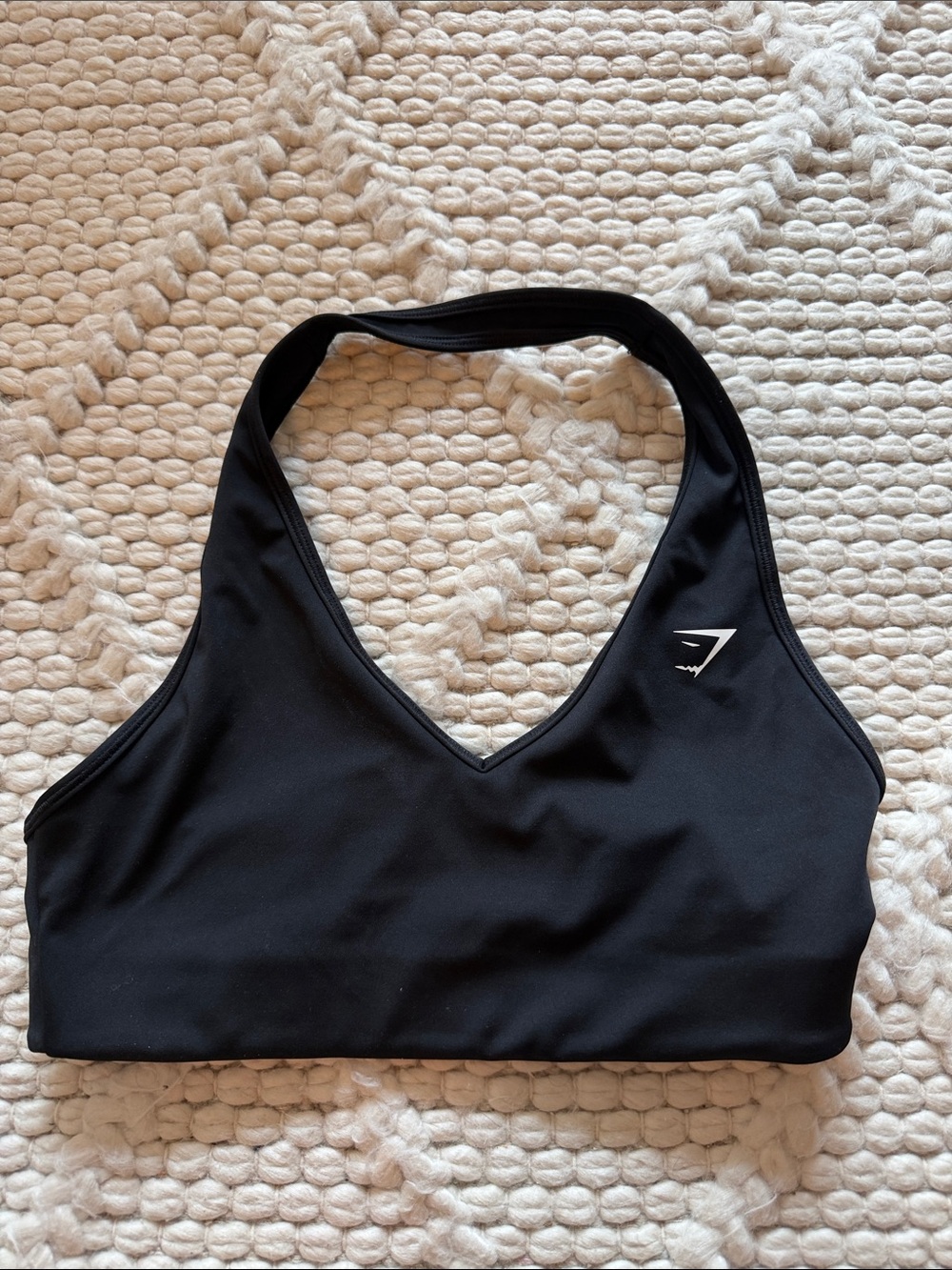 Gymshark Women's Black V-Neck halter Sports Bralette